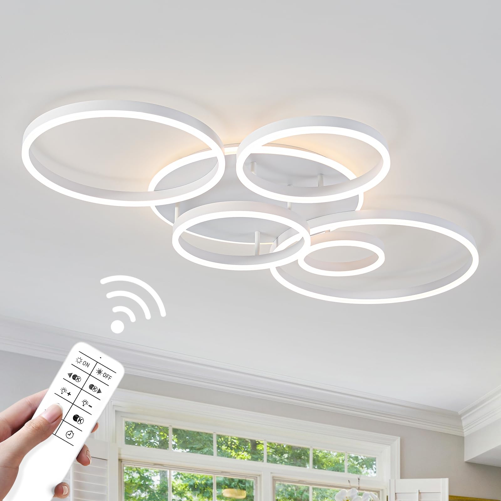 O'NEELDY Modern LED Ceiling Light White Flush Mount Ceiling Lights